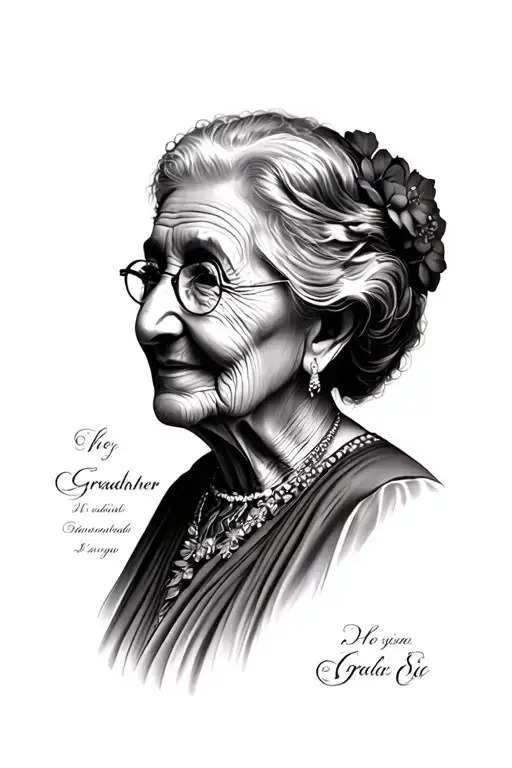 Grandmother Memorial tattoo design idea