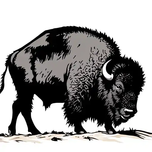 Dunes in a bison silhouette tattoo design idea