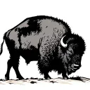 Dunes in a bison silhouette tattoo design idea