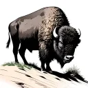 Dunes in a bison silhouette tattoo design idea
