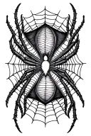 spider web with cross section tattoo design idea