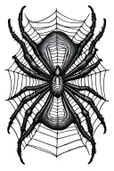 spider web with cross section tattoo design idea