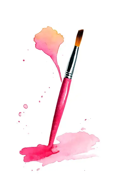 Pablo Picasso paint brush finishing a drawing simple tattoo design idea