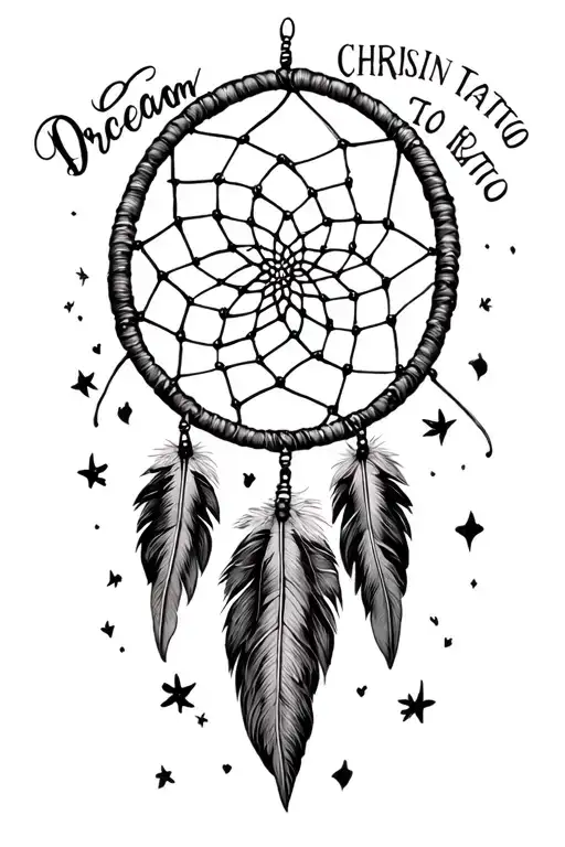 dream catcher with Christian saying tattoo design idea