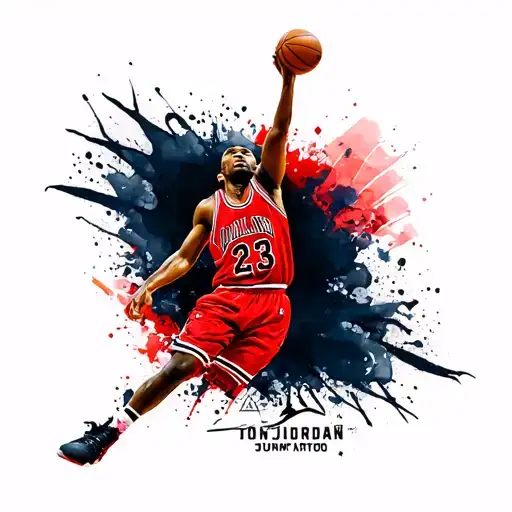 jordan jumpman logo with 23 and signature  tattoo design idea