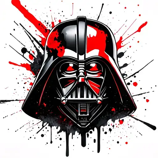 darth vader trash polka style tattoo tattoo design idea