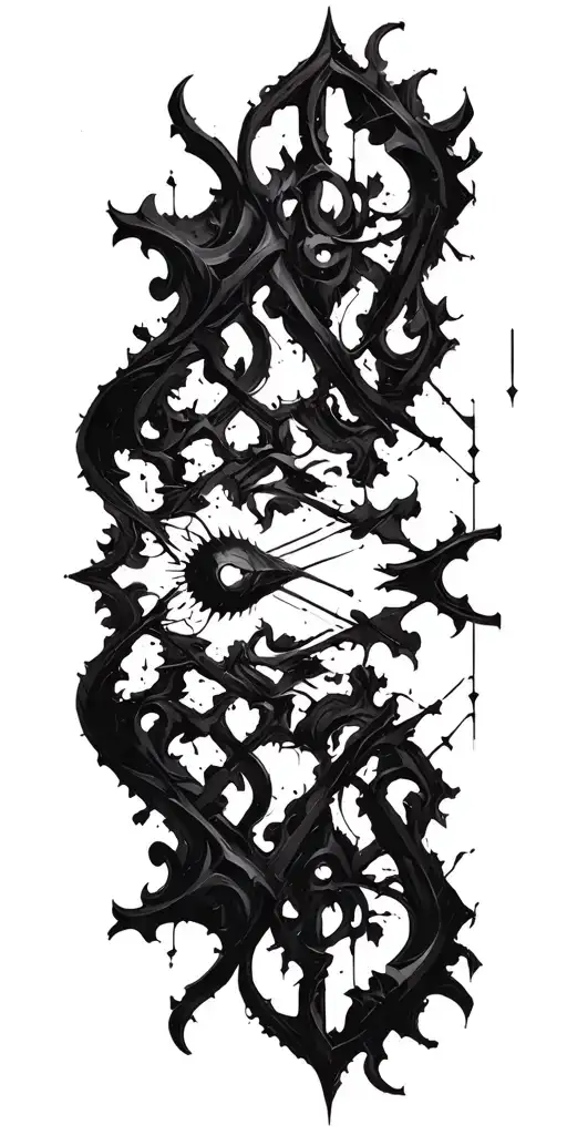thick cyber sigilism gothic brutalism black abstract dynamic modern neogothic dark tattoo design idea