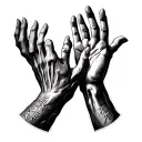 creation of Adam hands touching with Roman numerals of September 30 1966 above and January 11 2009 below tattoo design idea
