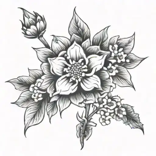 nurse flowers tattoo design idea