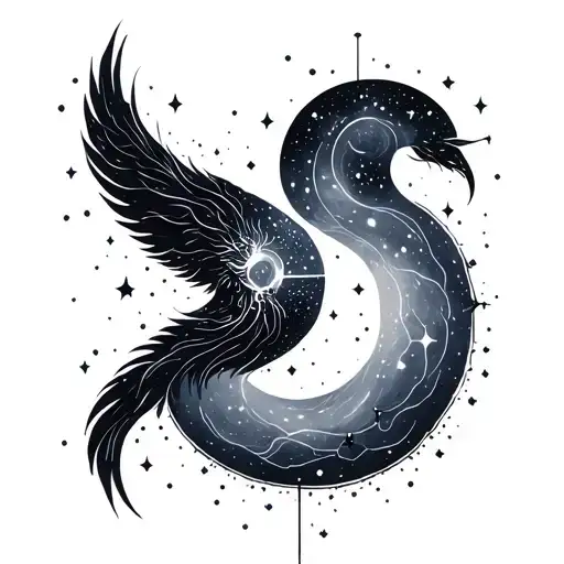 gemini and Aquarius constellation reflecting tattoo design idea