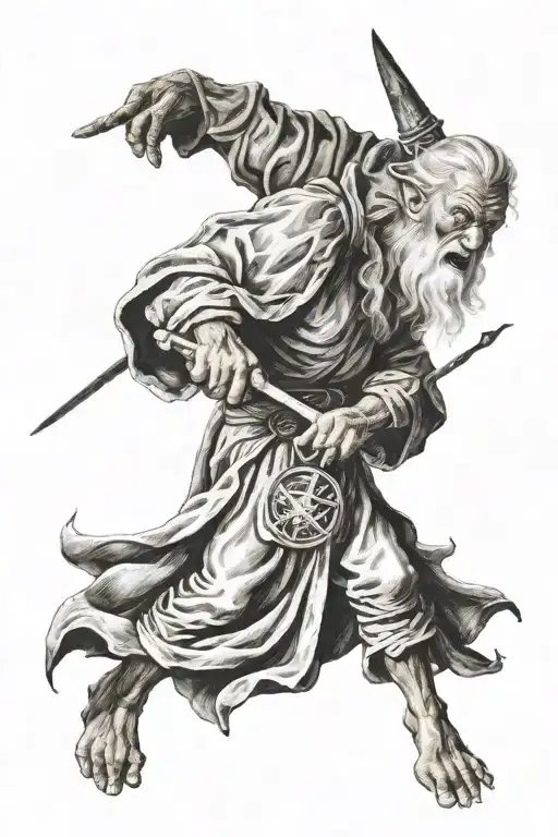 Balrog vs gandalf tattoo design idea