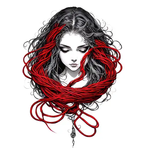 Red String Of Fate tattoo design idea