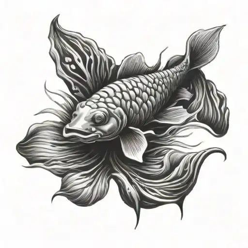 surface of pond water tattoo design idea
