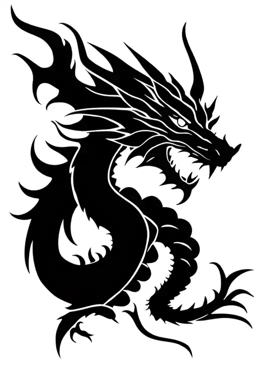 libra and dragon tattoo design idea