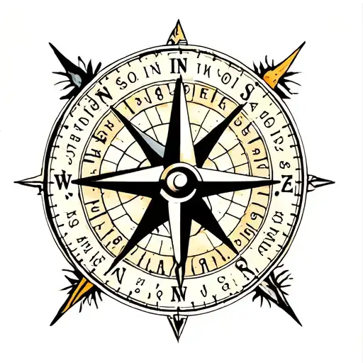 moral compass surrounded by various tattoo design idea