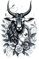 Libra and taurus tattoo design idea
