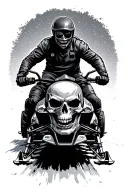 Snowmobile with skull tattoo design idea