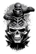 Snowmobile with skull tattoo design idea