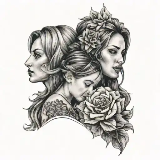 Aunt And Niece tattoo design idea