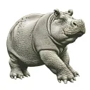 hippo tattoo design idea