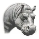 hippo tattoo design idea