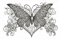 vines heart butterfly the word always and the numbers 224 tattoo design idea