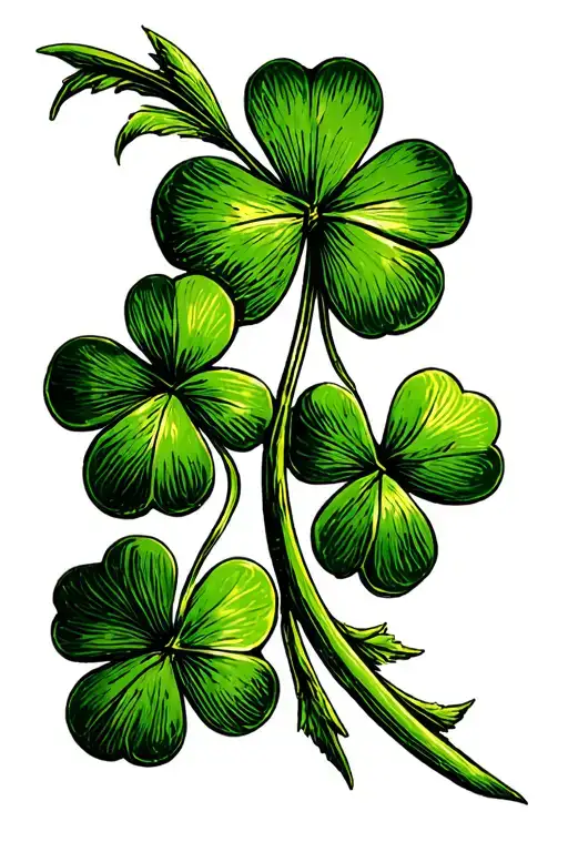 small 4 leaf clover tattoo design idea