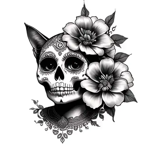Mexican Catrina tattoo design idea