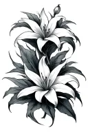 virgo sign and lily flower intertwined  tattoo design idea