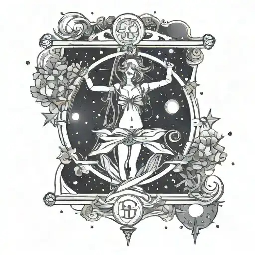 libra constellation tattoo design idea