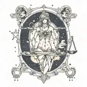 libra constellation tattoo design idea