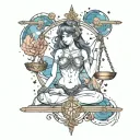 libra constellation tattoo design idea