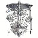 libra constellation tattoo design idea