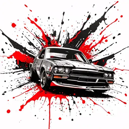 RIP dad and cars tattoo design idea