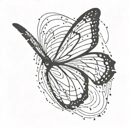 butterfly fingerprint tattoo design idea