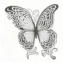 butterfly fingerprint tattoo design idea