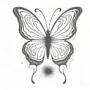 butterfly fingerprint tattoo design idea