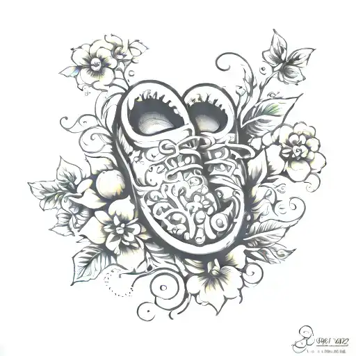 Baby foot tattoo design idea