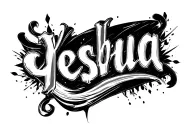 "Yeshua" black wall art tattoo design idea