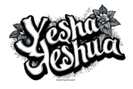 "Yeshua" black wall art tattoo design idea