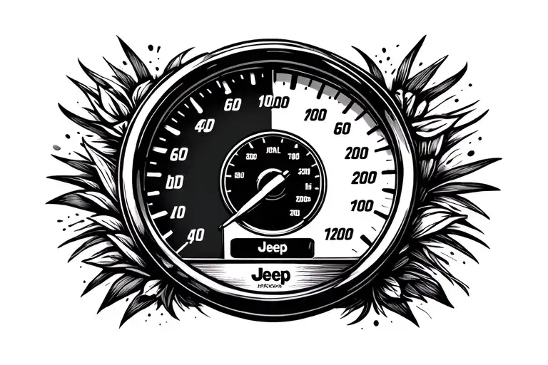speedometer with jeep tattoo tattoo design idea