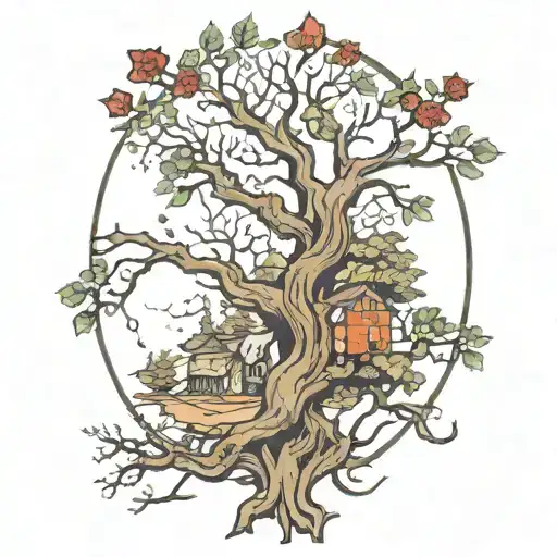 M D tree  tattoo design idea