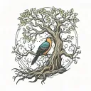 M D tree  tattoo design idea
