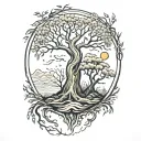 M D tree  tattoo design idea
