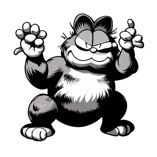 Garfield Yakuza style tattoo tattoo design idea