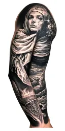 Arm sleeve medical field theme black and gray Towards the shoulder I want older references to medical care and it gets  tattoo design idea