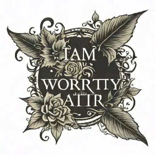 I am worthy in Latin acript tattoo design idea