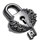 lock and key tattoo design idea