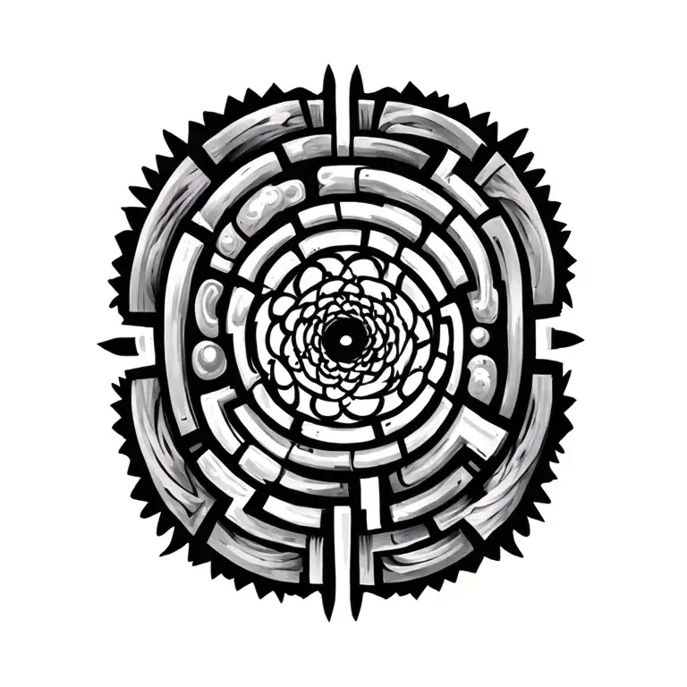 sexy mandala labyrinth representing the journey tattoo design idea