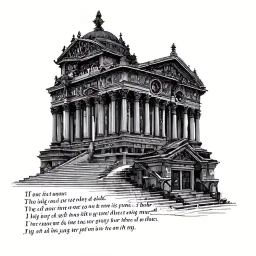 Combine NF's lyrics with architectural elements in a blackwork design tattoo design idea